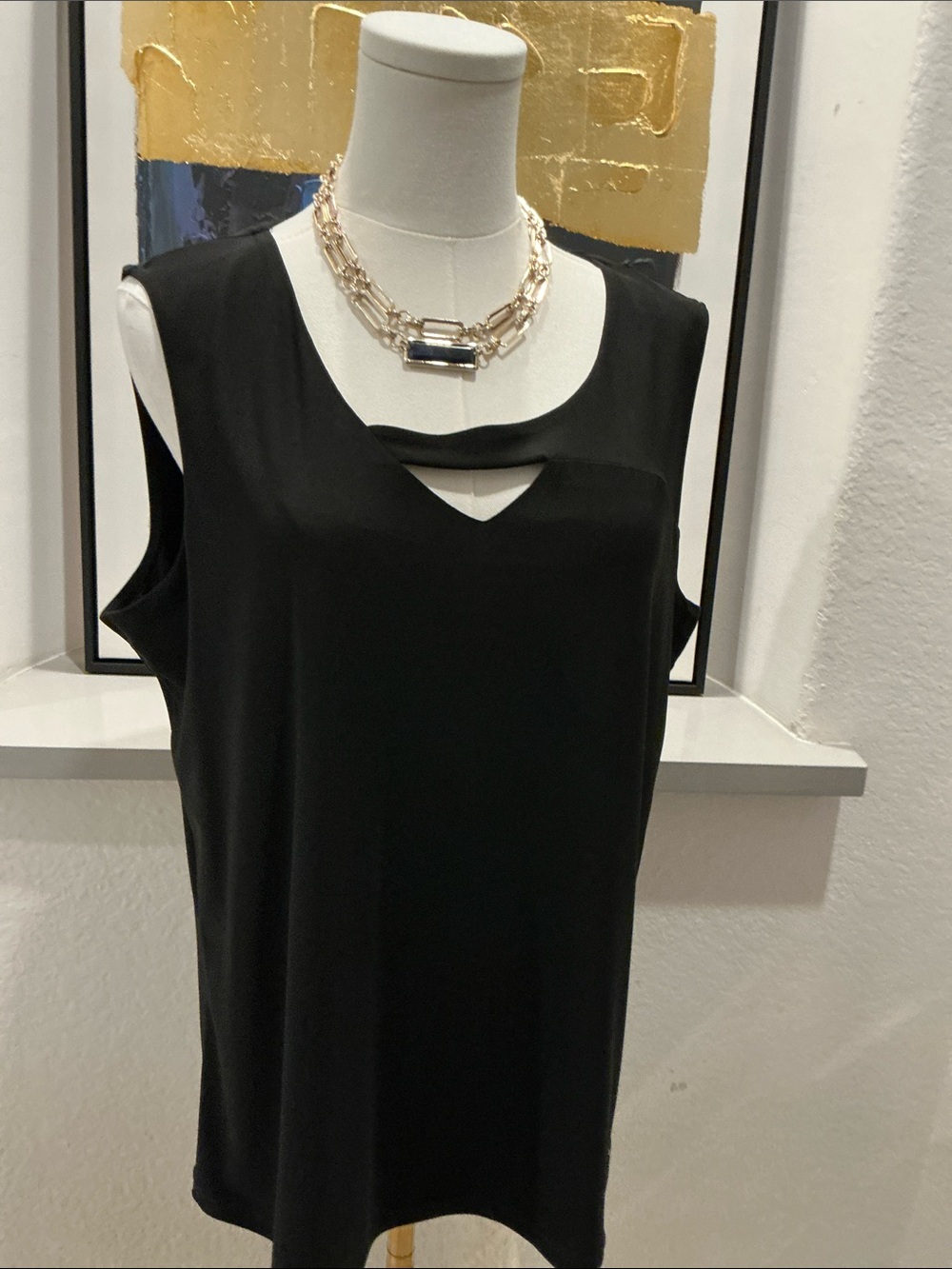 Anne Klein Black Sleeveless Tank Top